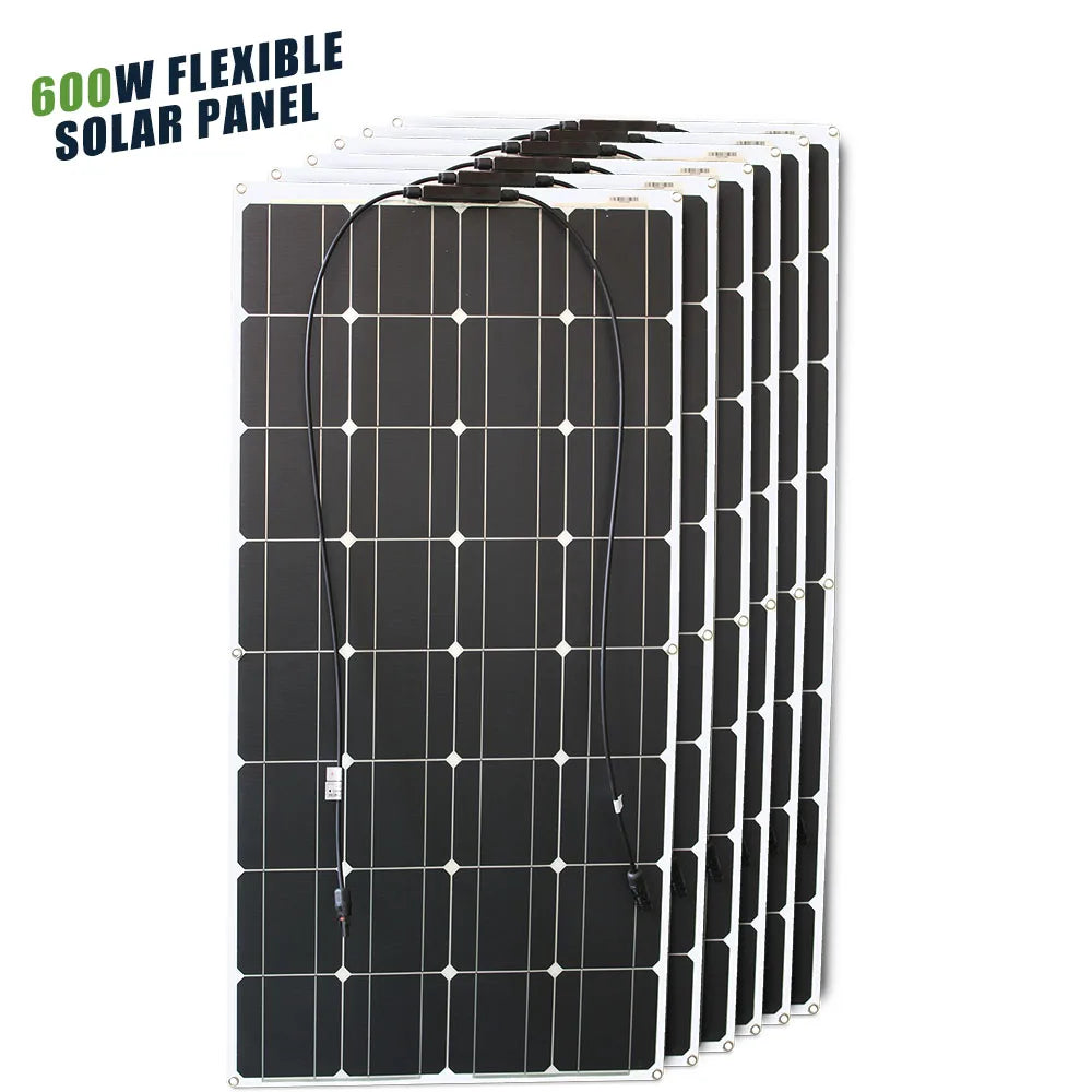 ASUNERGE 12V Flexible Solar Panel 600W 100W 200W 300W 400W 500W Bendable Waterproof Monocrystalline Best Solar Panel China RV