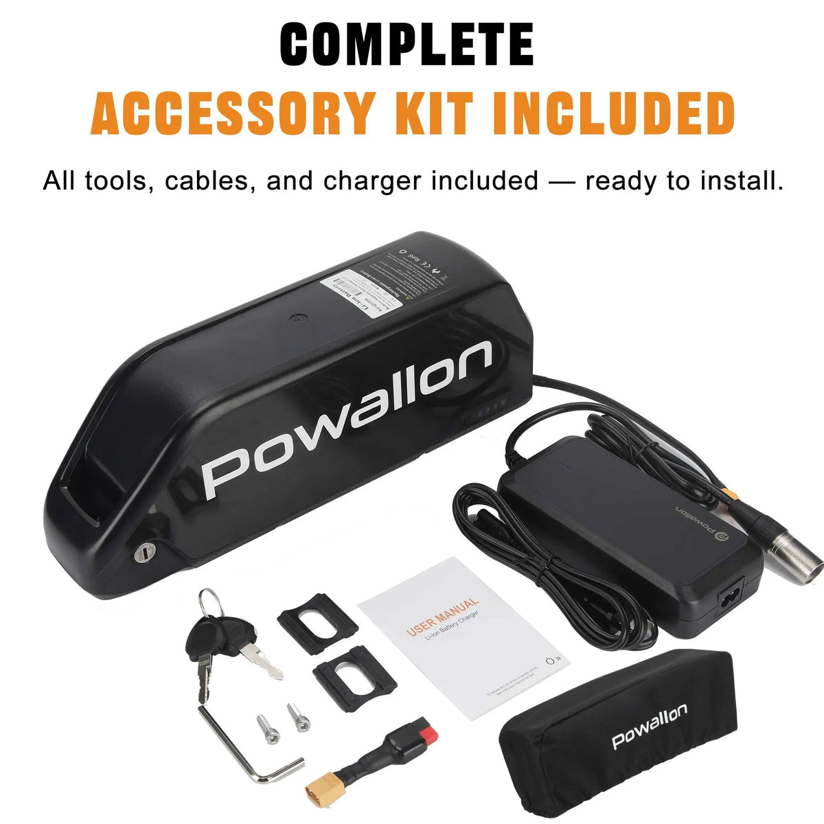 Powallon 1000W Brushless Rear Wheel Hub Motor Conversion Kit