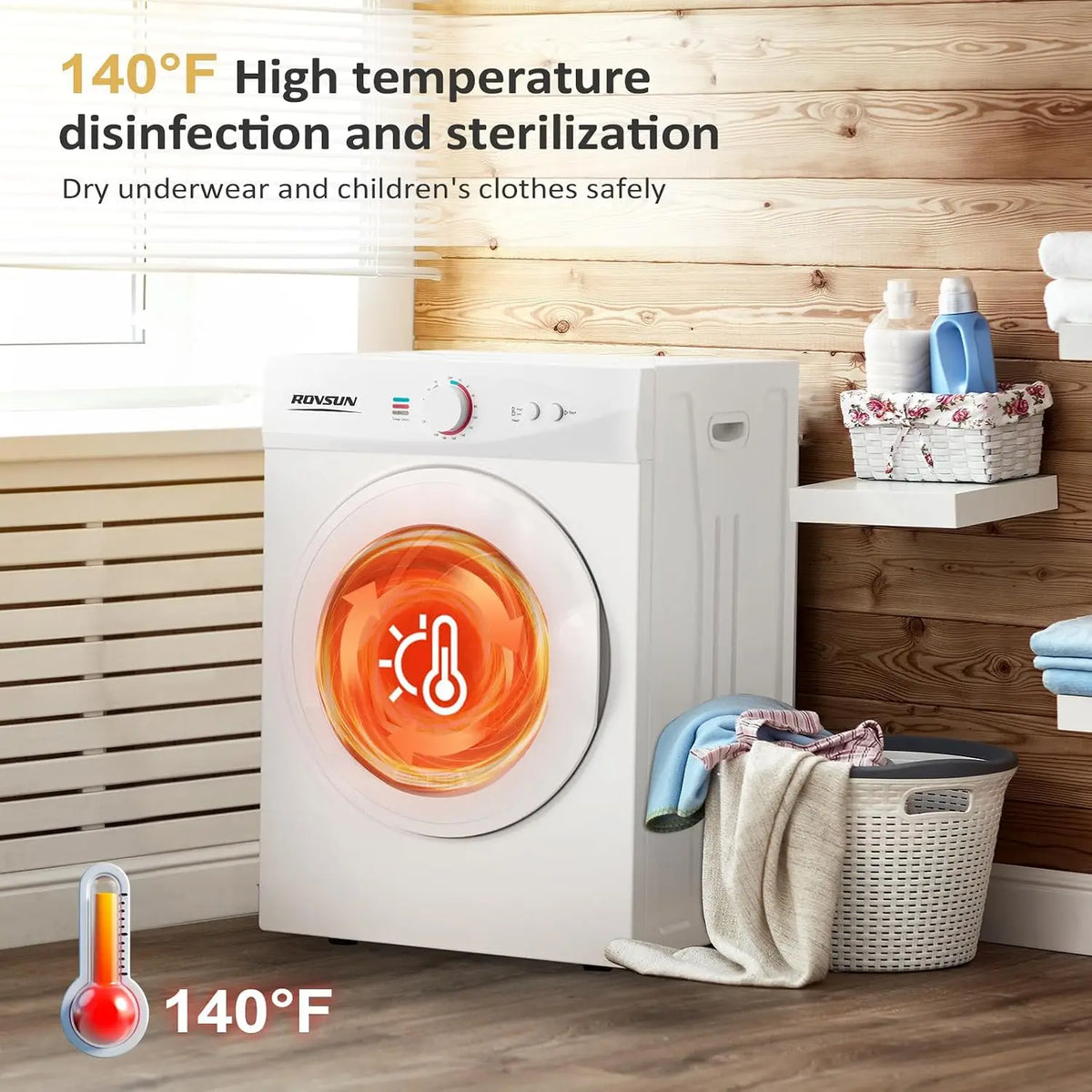 1.8CuFt Portable Clothes Dryer and 17.8LBS Full-Automatic Washing Machine Set, Compact Laundry Washer and Dryer, Customized