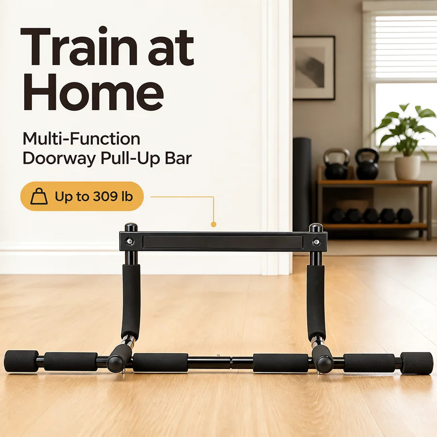 Heavy Duty Pull Up Bar for Door Frame, Adjustable Chin Up Bar with Comfortable Foam Grip, Home Gym Upper Body Training Equipment