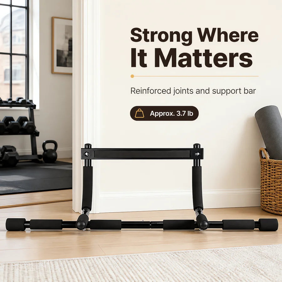Heavy Duty Pull Up Bar for Door Frame, Adjustable Chin Up Bar with Comfortable Foam Grip, Home Gym Upper Body Training Equipment
