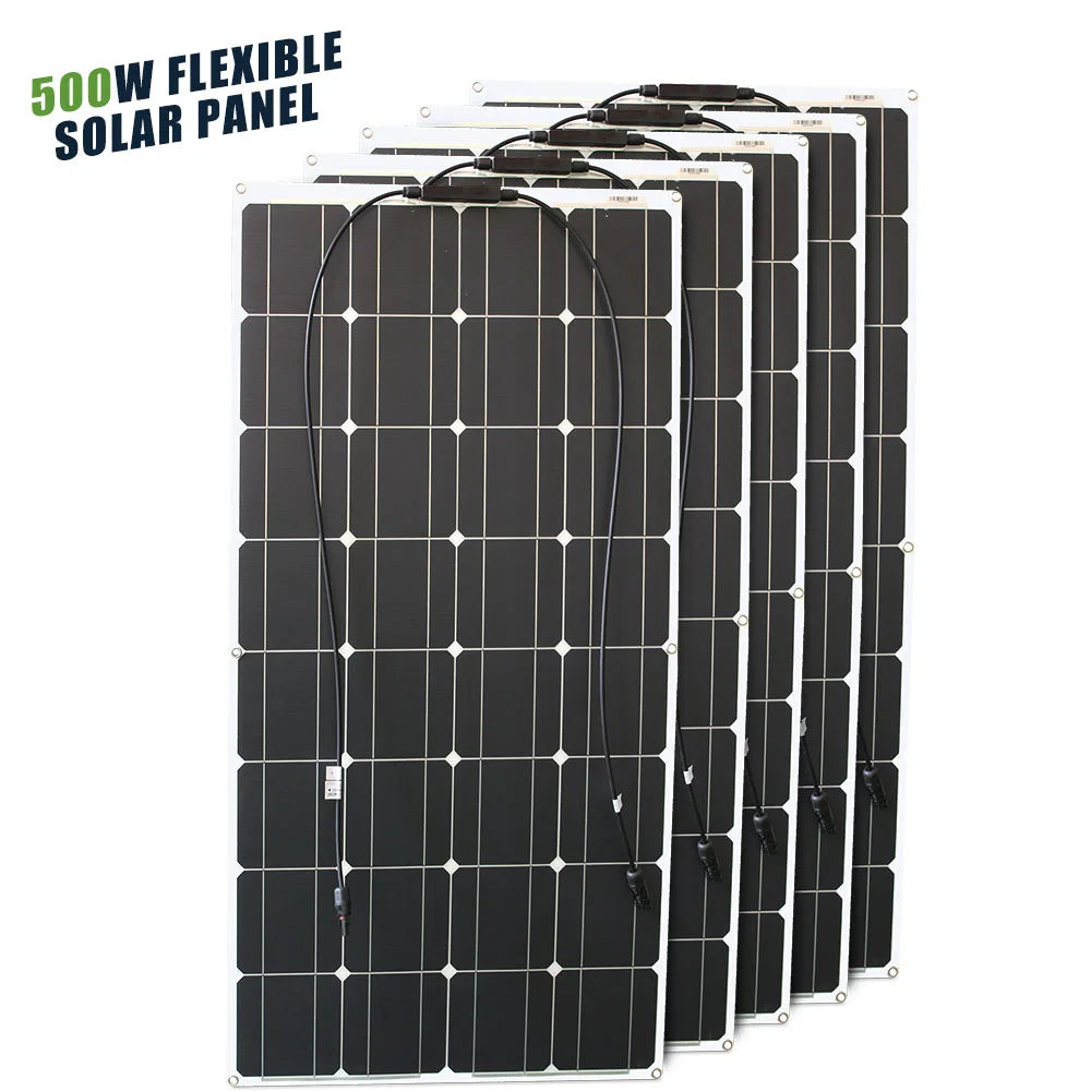 ASUNERGE 12V Flexible Solar Panel 600W 100W 200W 300W 400W 500W Bendable Waterproof Monocrystalline Best Solar Panel China RV