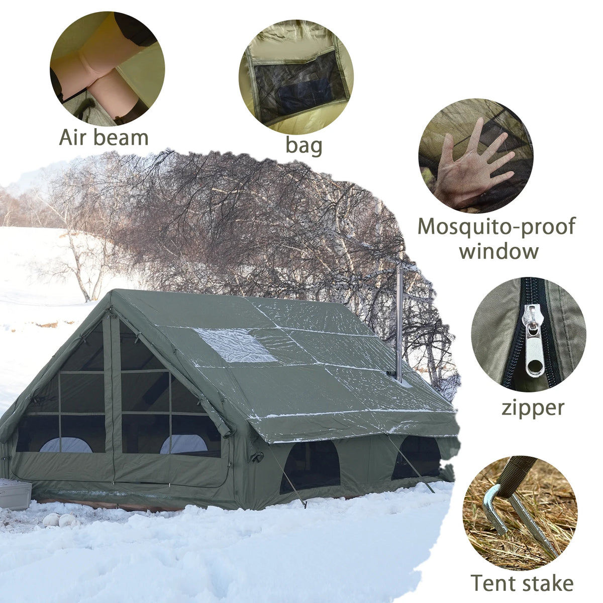 Pakicetus Luxury Inflatable Glamping Tent With Manual Hand Pump