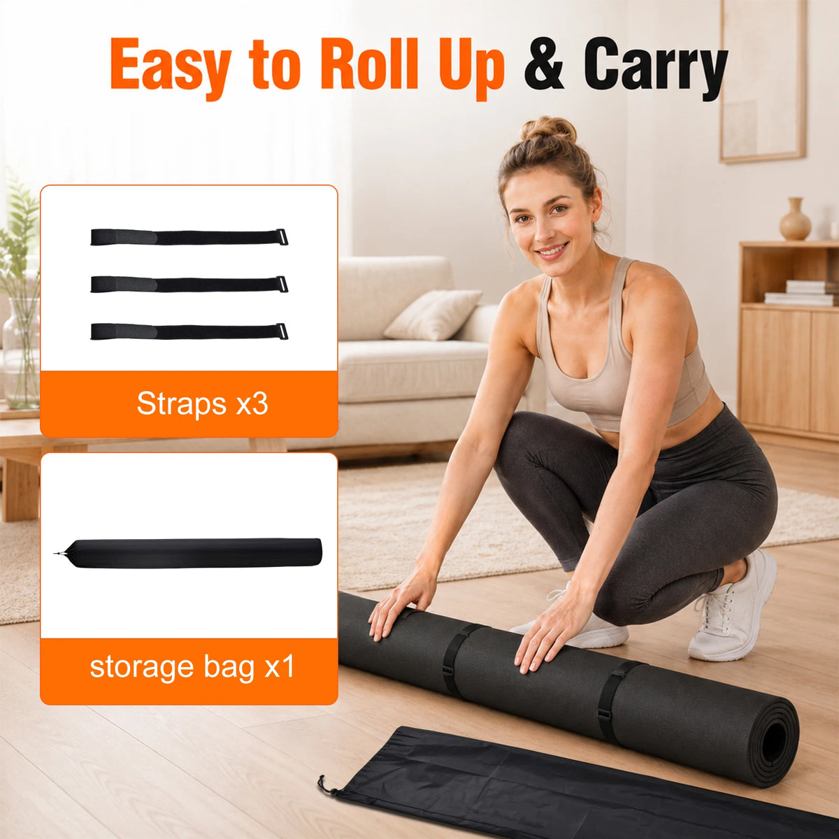 Non Slip Workout Mat for Cardio Yoga and Strength Training