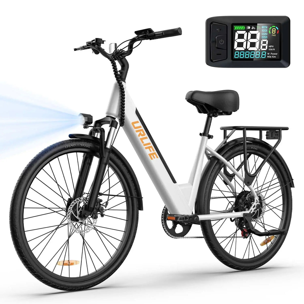 URLIFE E26 Electric City Bike With Removable Battery LCD Display