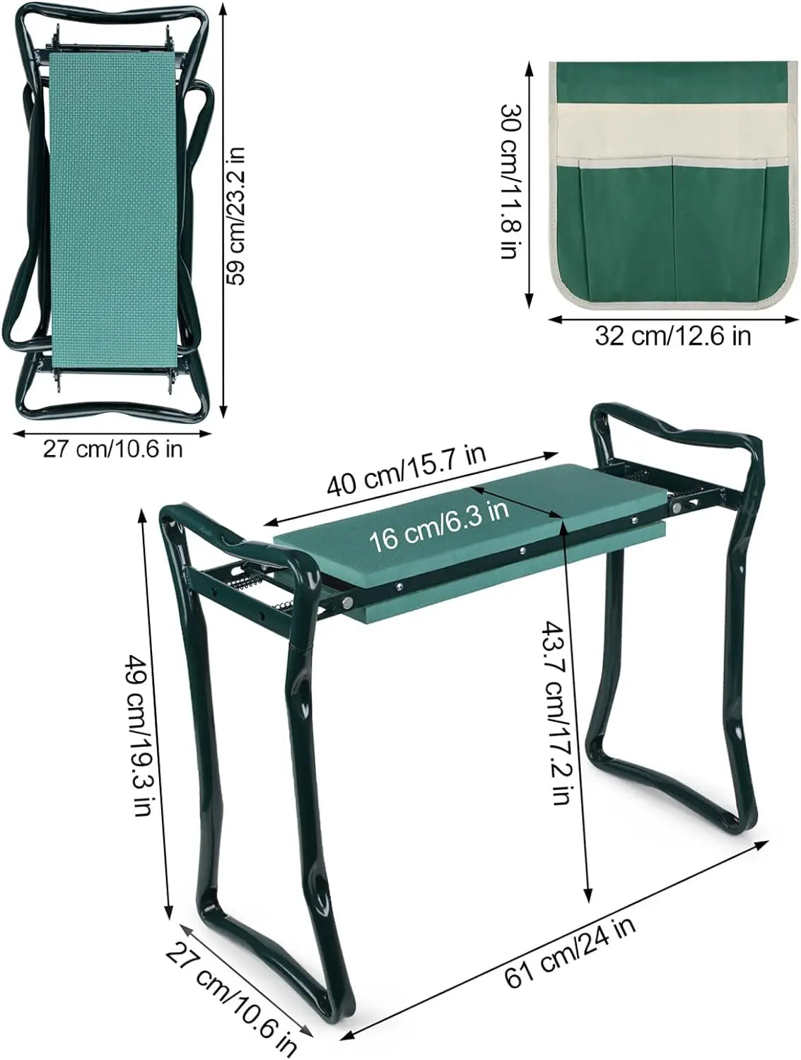 Garden Kneeler and Seat, Upgraded Folding Garden Kneeler and Seat, Upgraded Folding Garden Bench Portable with Foam EVA Kneeling