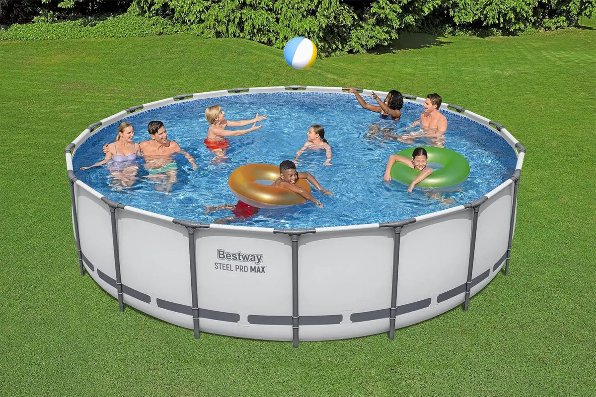 Steel pro MAX 18' X 48" above Ground round Swimming Pool Set with Metal Frame Filter Pump And Ladder - Outdoor Pool ，custom
