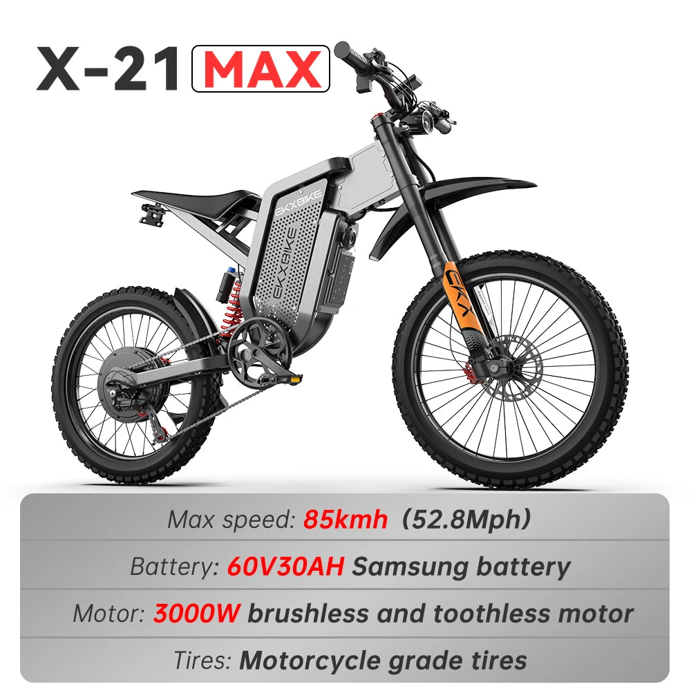 EKX X21 Max 3000W Electric Motorcycle With Brushless Motor