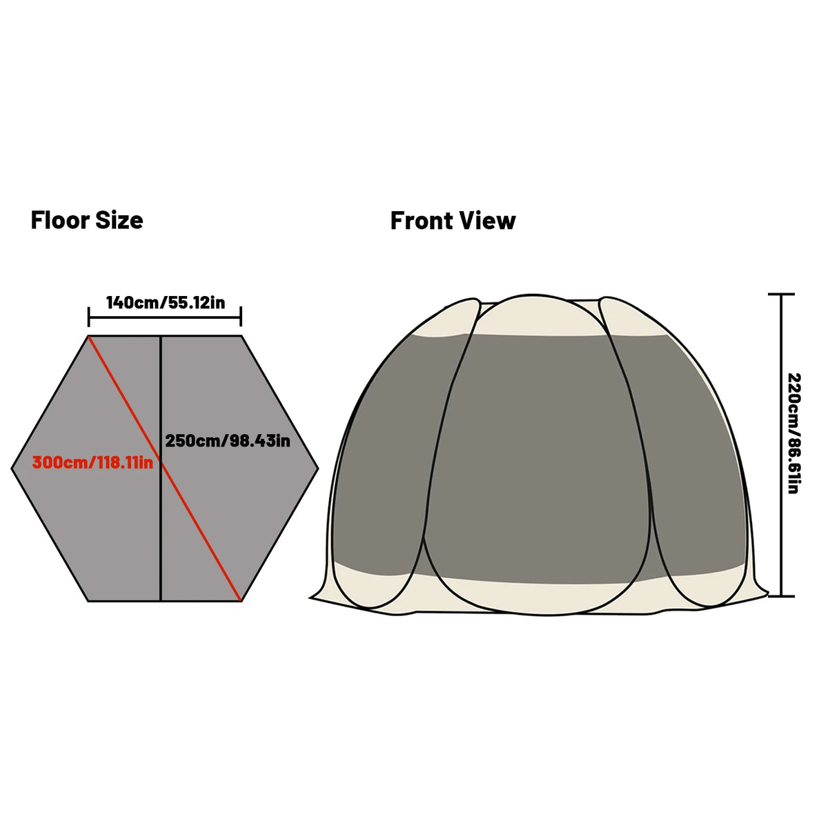 Portable Screen House Tent with Mosquito Net 6-8 Person Camping Backyard Patio & Protection Outdoor Shelter Suitable for family