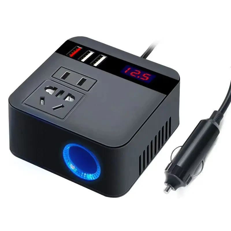 Car Inverter DC12V/24V to DC110V/220V 150W LED Display Sockets Power Inverter Adapters Fast Charging Automobiles Inverters