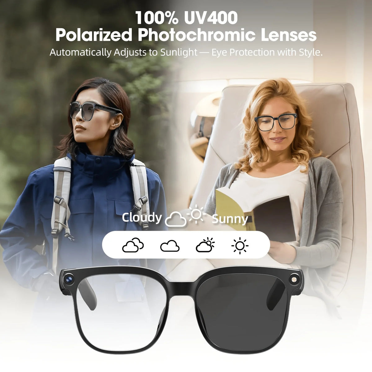 Smart Camera Glasses With 8MP Video, Bluetooth And Live Translation