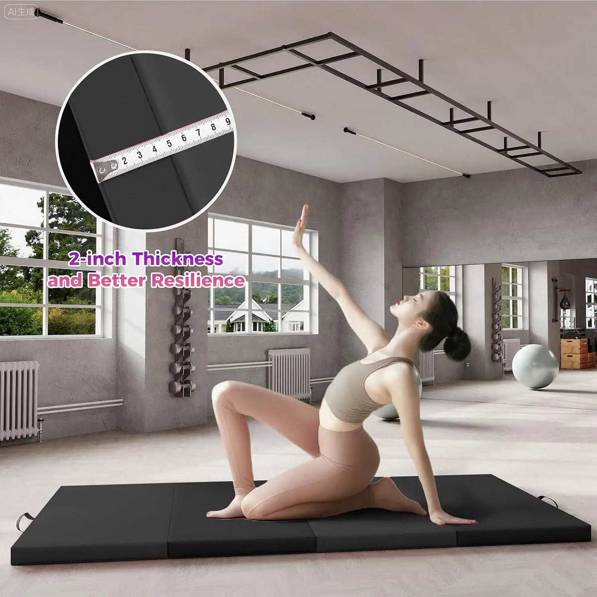 Foldable High Density Foam Exercise Mat for Yoga and Pilates