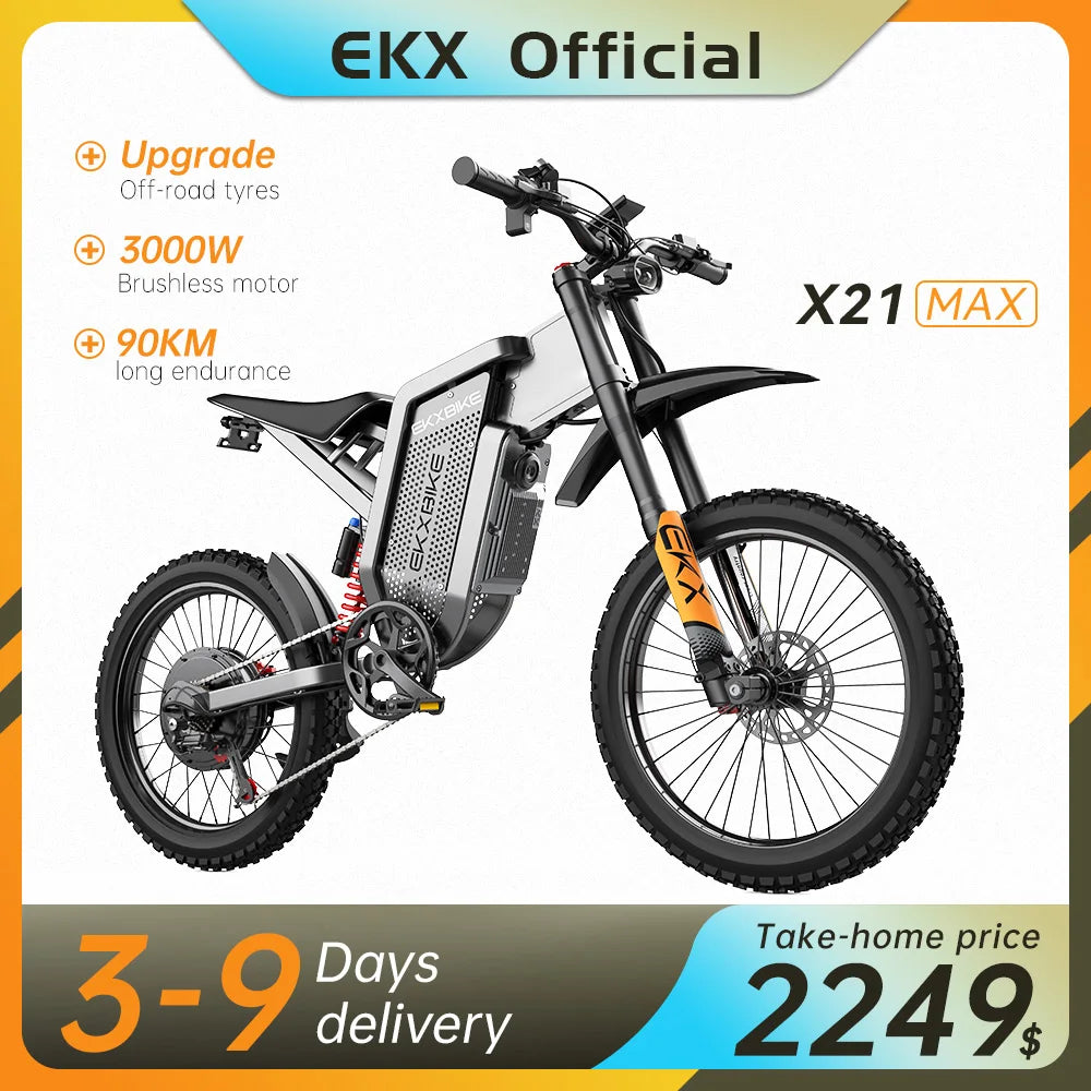 EKX X21 Max 3000W Electric Motorcycle With Brushless Motor