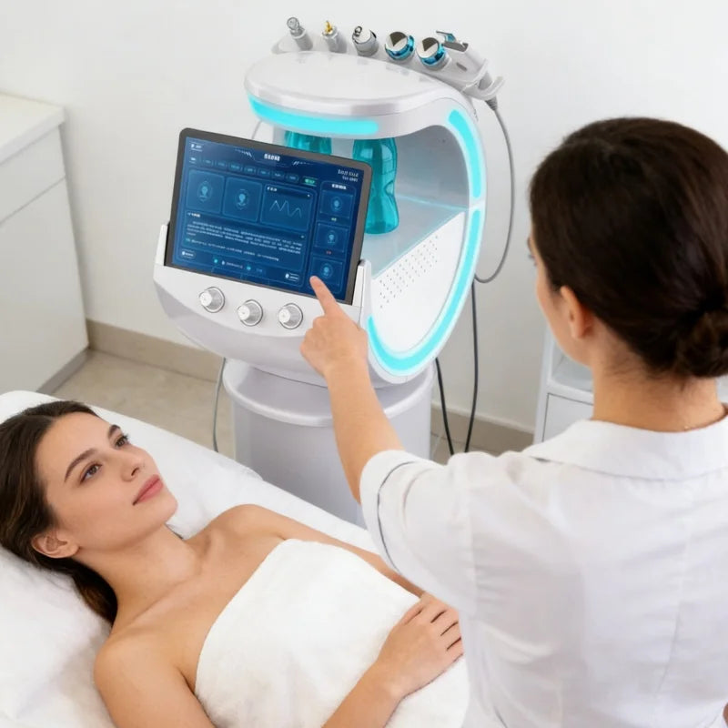 7-in-1 Hydro Facial Skin Care Machine Ultrasonic Rejuvenation Dermabrasion Hyperbaric Oxygen Facial Device for Deep Cleansing