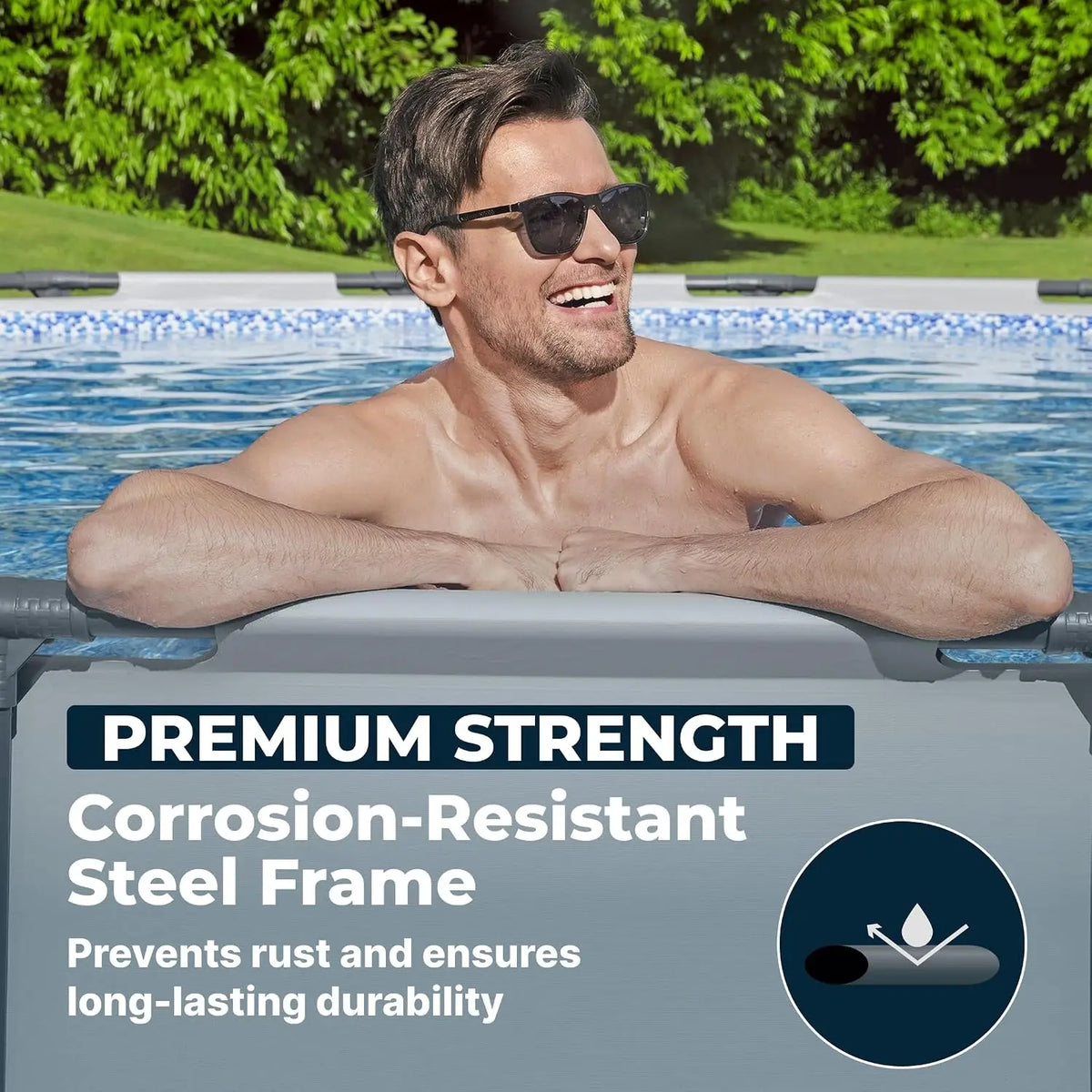 Steel pro MAX 18' X 48" above Ground round Swimming Pool Set with Metal Frame Filter Pump And Ladder - Outdoor Pool ，custom