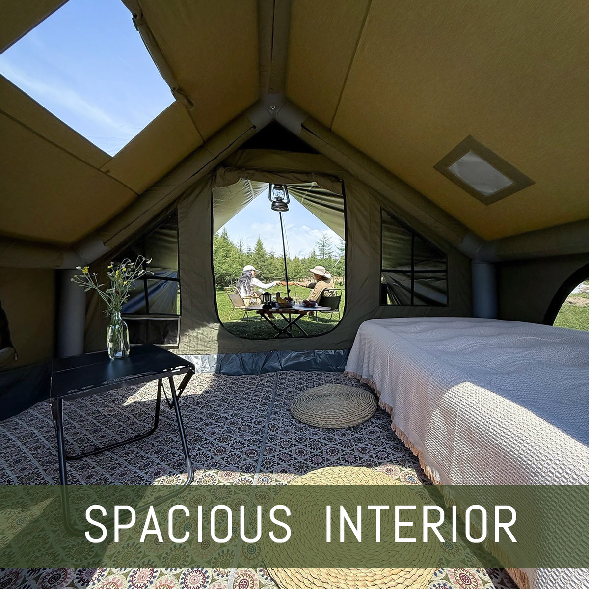 Pakicetus Inflatable Camping Tent With Roof Window For Family Glamping
