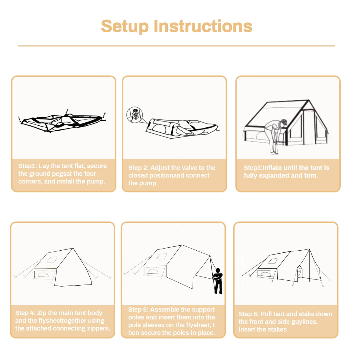 Pakicetus Inflatable Camping Tent With Sun Canopy For Family Adventures