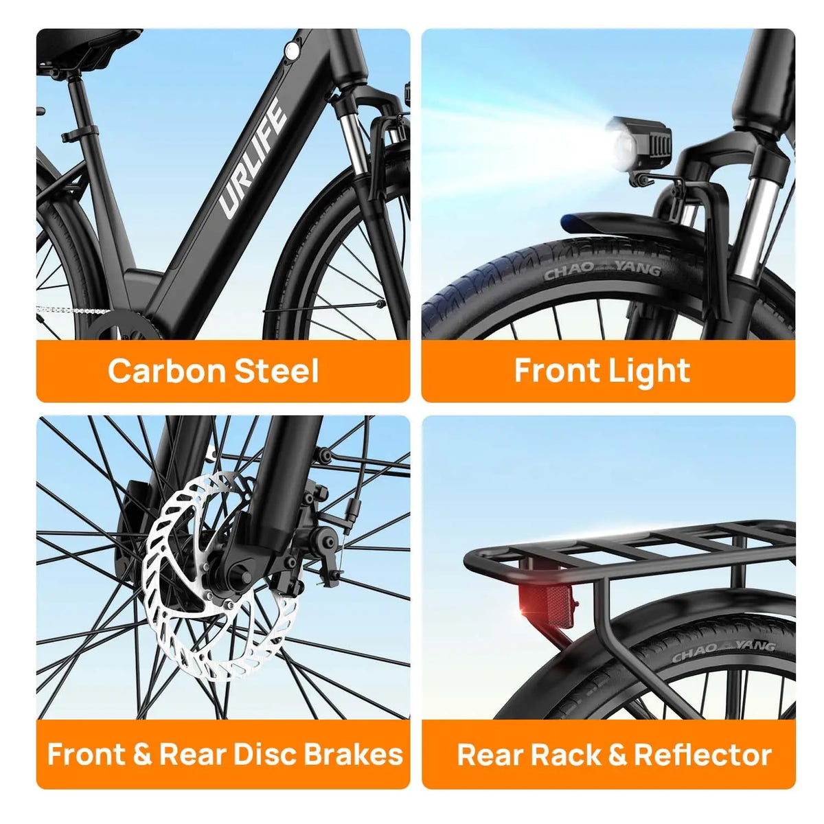 URLIFE E26 Electric City Bike With Removable Battery LCD Display
