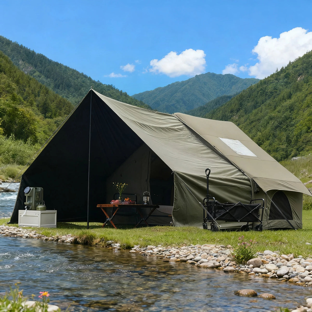 Pakicetus Inflatable Camping Tent With Sun Canopy For Family Adventures