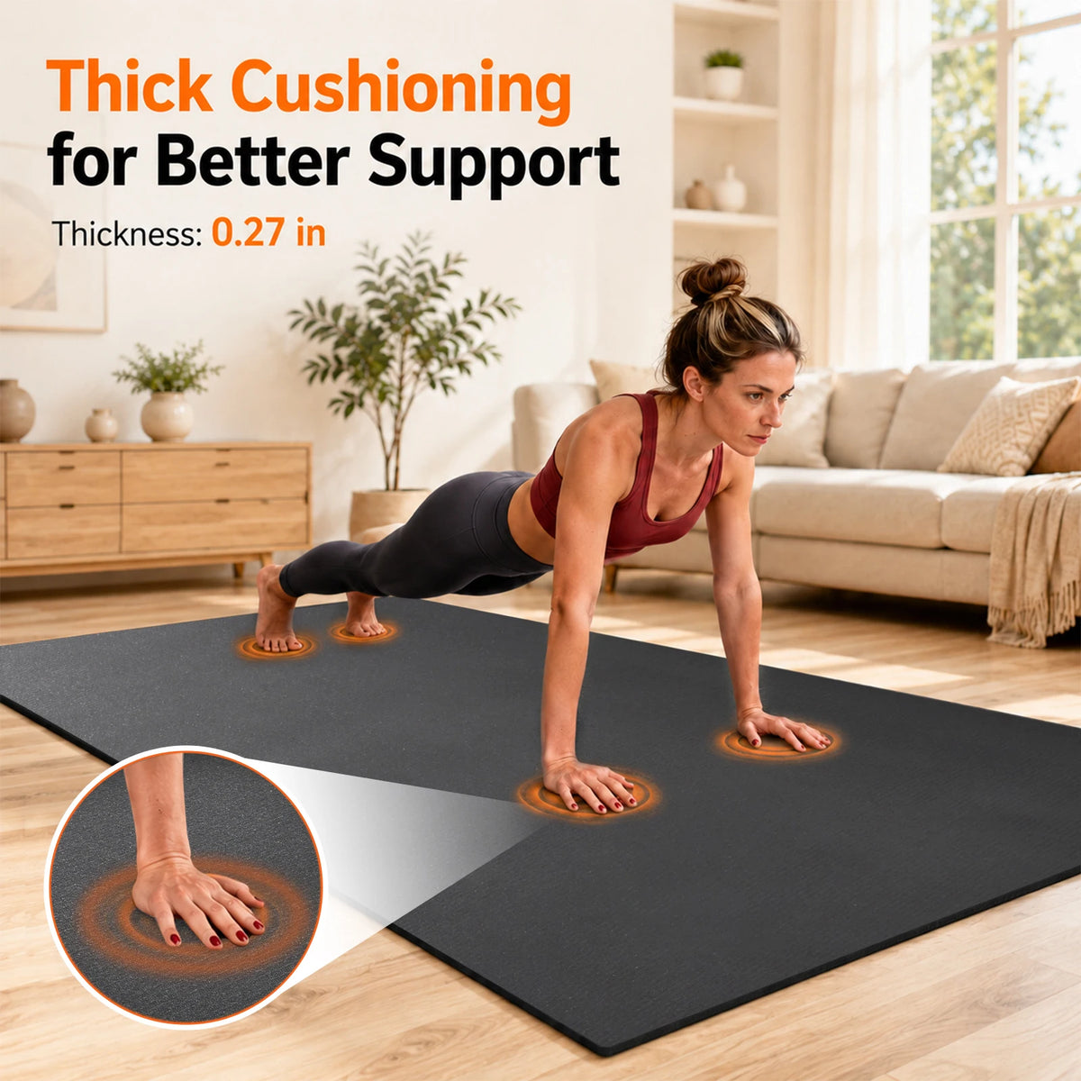 Non Slip Workout Mat for Cardio Yoga and Strength Training