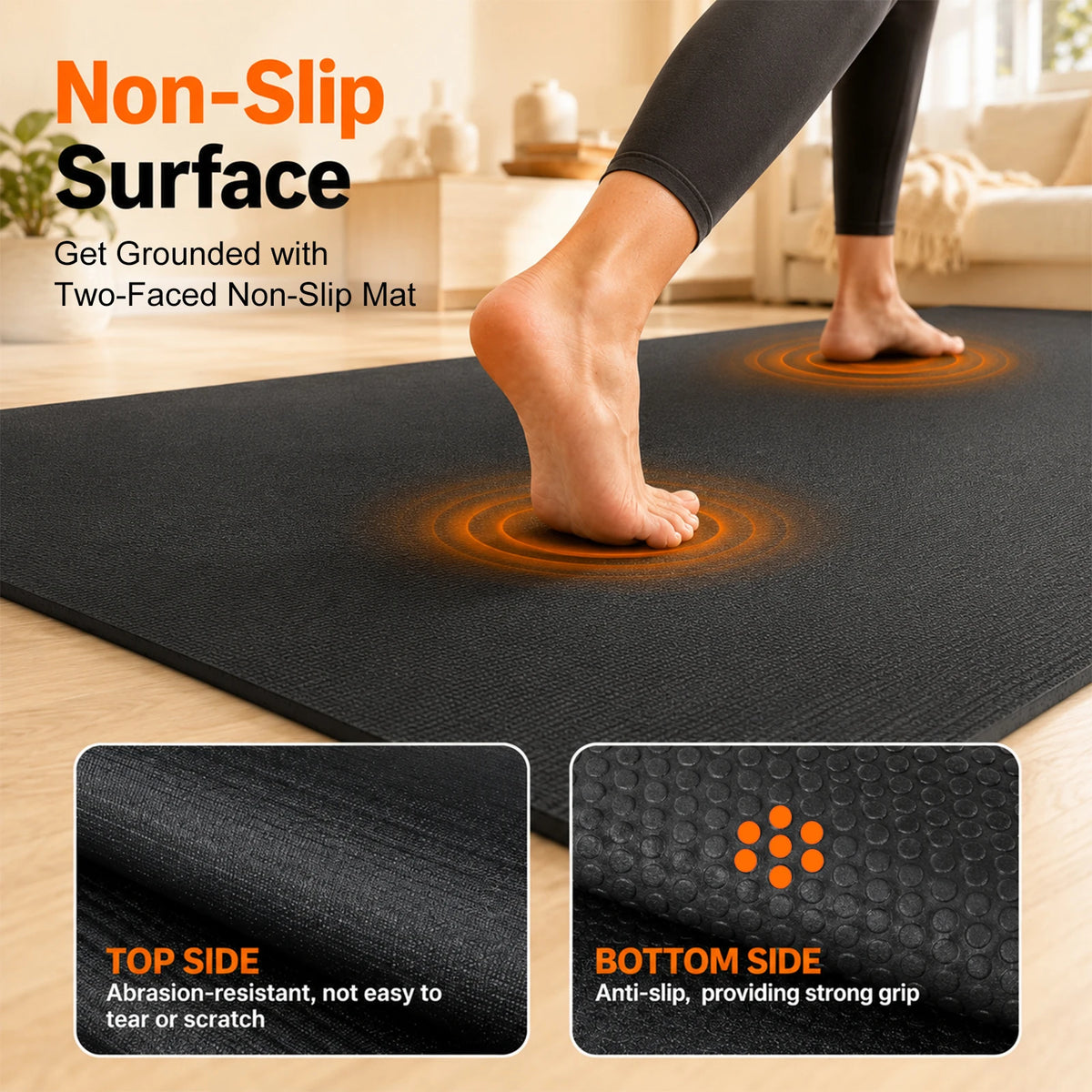 Non Slip Workout Mat for Cardio Yoga and Strength Training