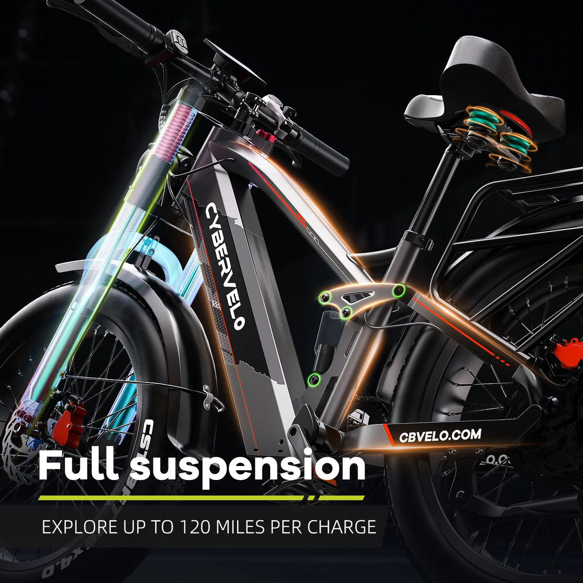 Cybervelo 5000W Peak Fat Tire All Terrain Electric Mountain Bike