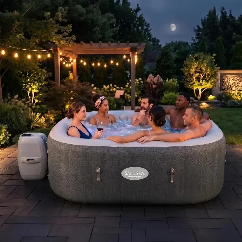 Bestway SaluSpa Hot Springs Inflatable Spa for 4-6 People, 140 AirJets, EnergySense Thermal Insulation, Smart WiFi App Control