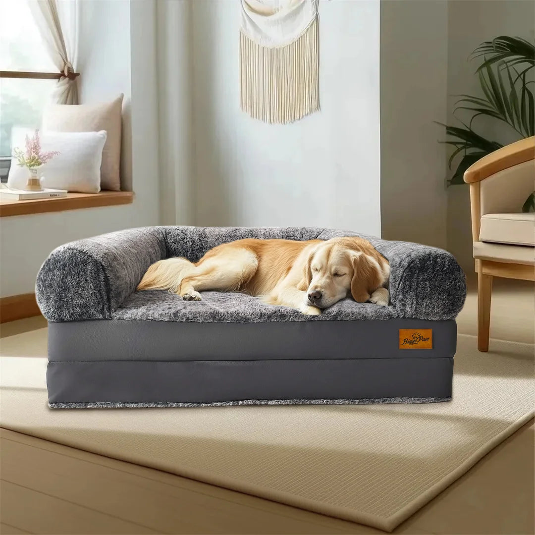180cm Long Human-Size Giant Dog Bed Foldable Calming Pet Dog Bed Plush Cover Orthopedic