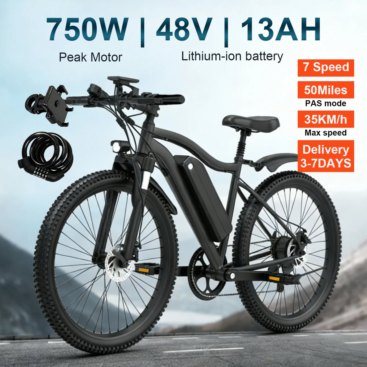 Toofly Mountain Electric Bike With Removable Battery And 500W Motor