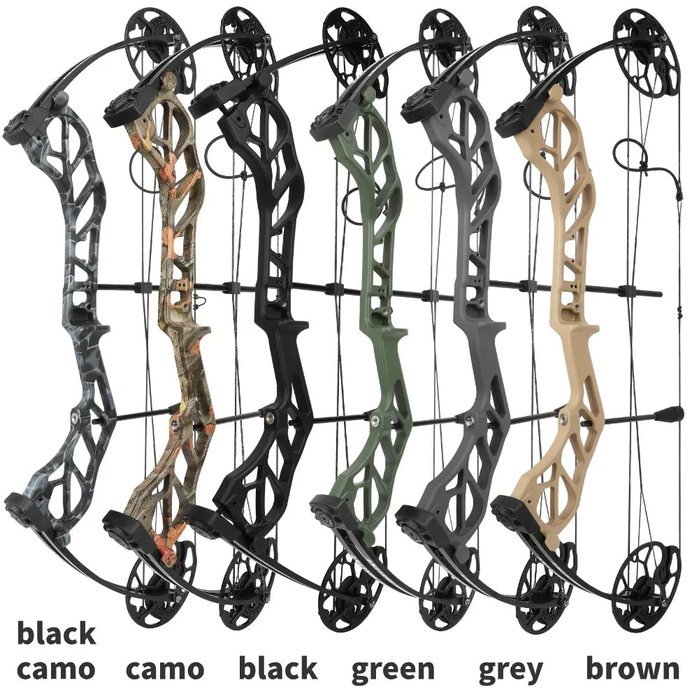 19‑70Lbs Adjustable Archery Compound Bow 320FPS Aluminum Alloy Riser Dual Cam Without Bow Press Needed Right Hand for Hunting Shooting Activities