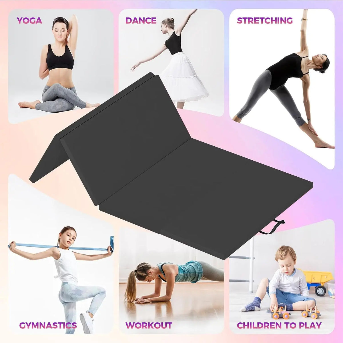 Foldable High Density Foam Exercise Mat for Yoga and Pilates