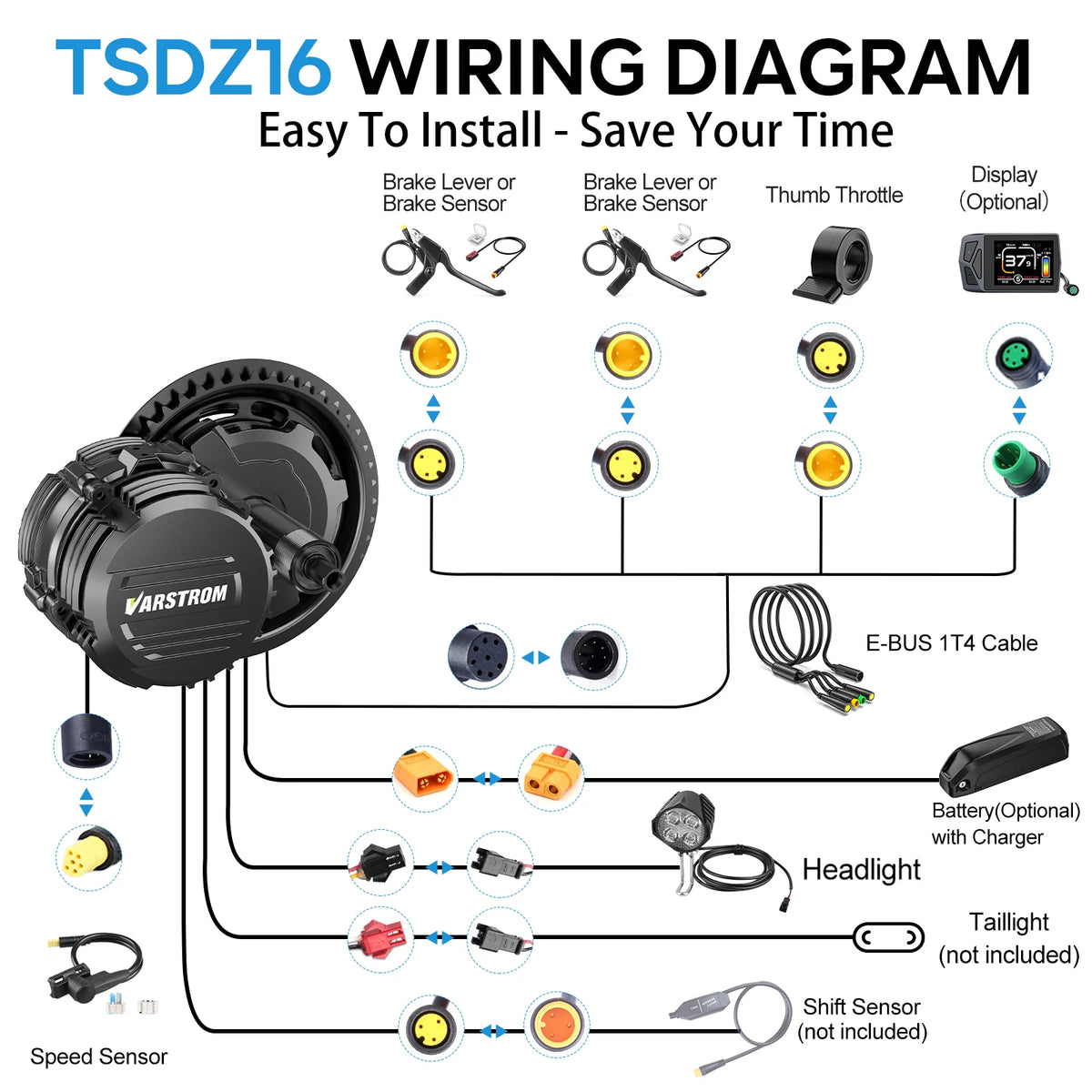 Varstrom Tongsheng Mid Drive Torque Sensor Electric Bike Motor Kit