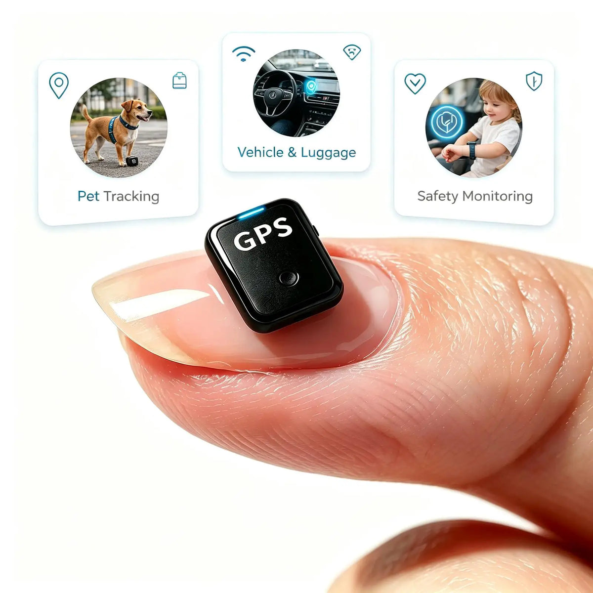 Mini Magnetic GPS Tracker, Real‑Time Hidden Tracking Device, Long Standby Battery IP67 Waterproof Anti‑Lost Locator for Vehicles Car Motorcycle Truck, Suitable for Kids Pets Luggage & Valuable Assets