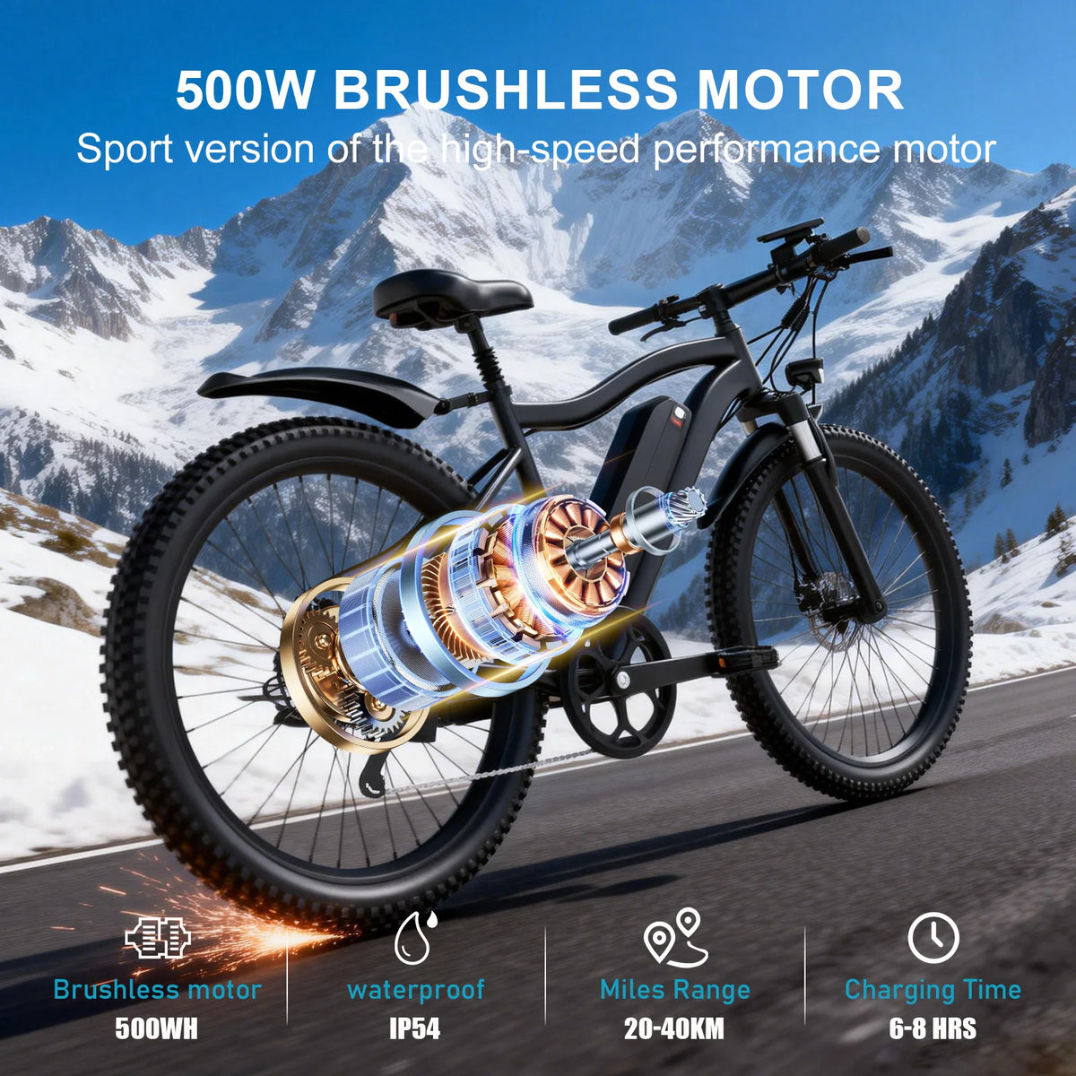 Toofly Mountain Electric Bike With Removable Battery And 500W Motor