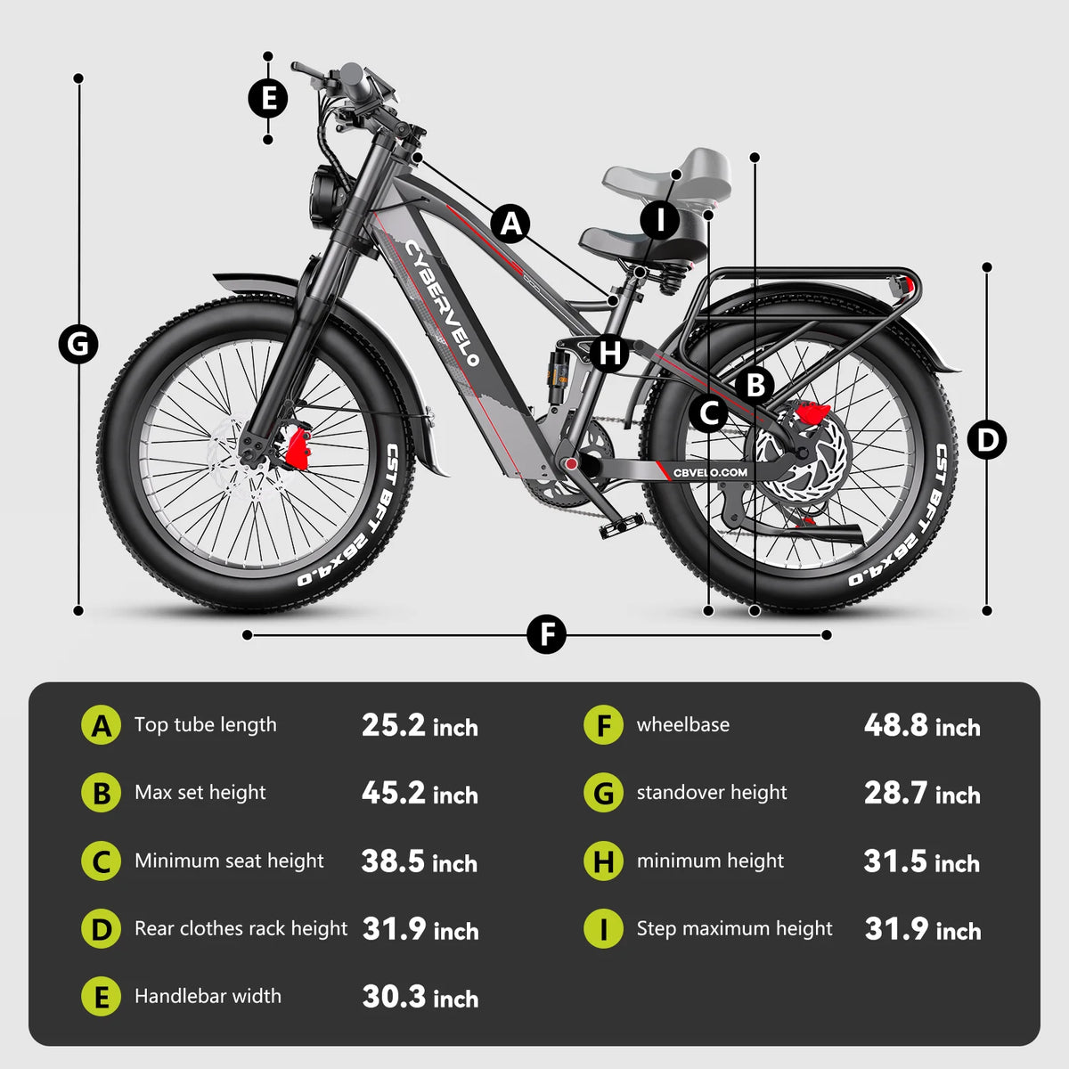 Cybervelo 5000W Peak Fat Tire All Terrain Electric Mountain Bike