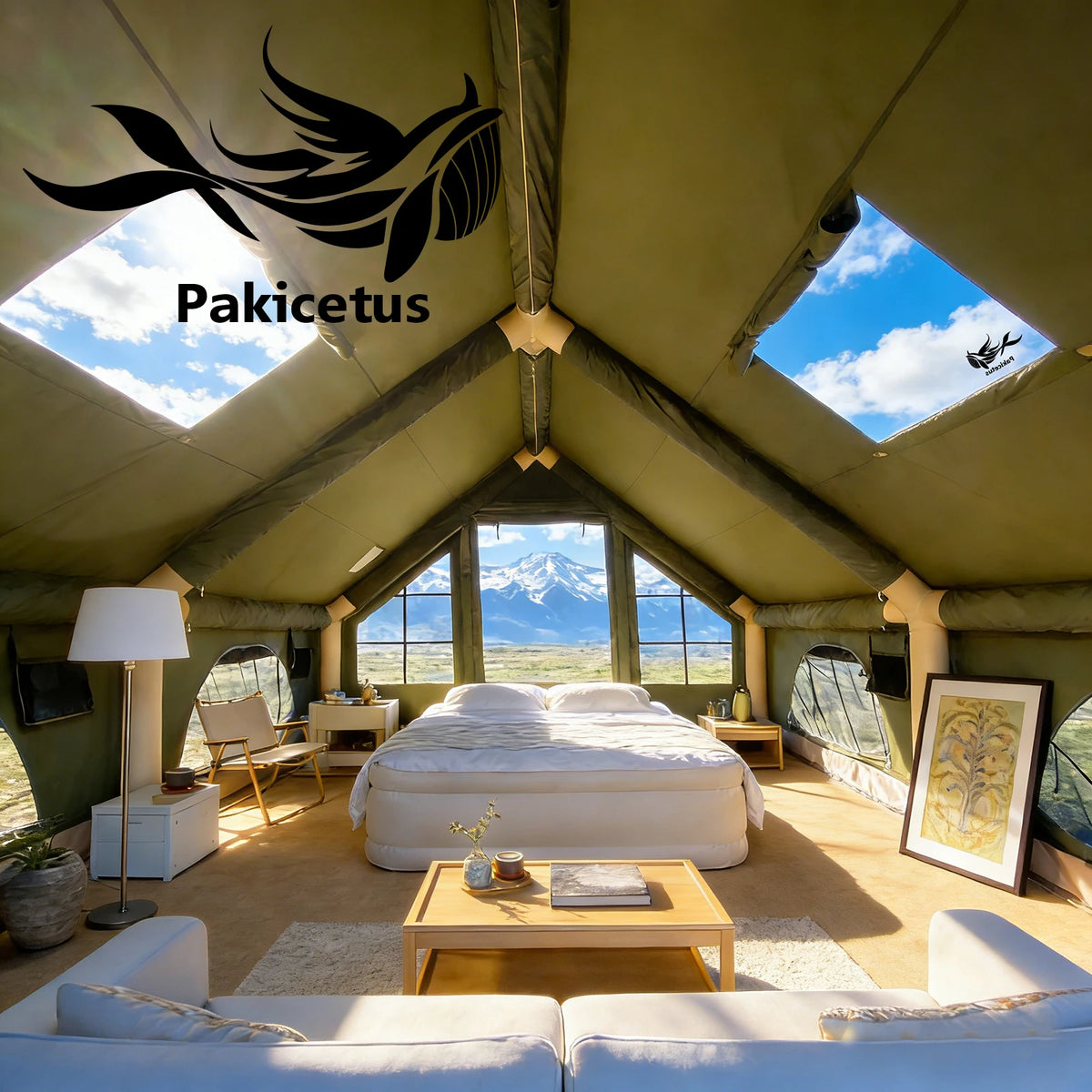 Pakicetus Luxury Inflatable Glamping Tent With Manual Hand Pump