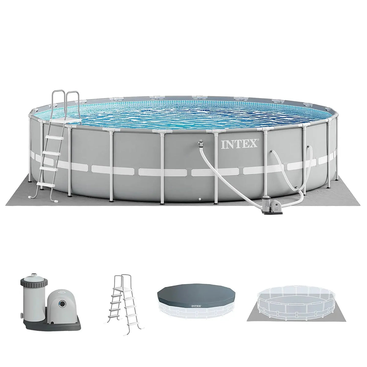 Prism Frame 20ft x 52in Round Above Ground Swimming Pool Set w/Pump, Custom