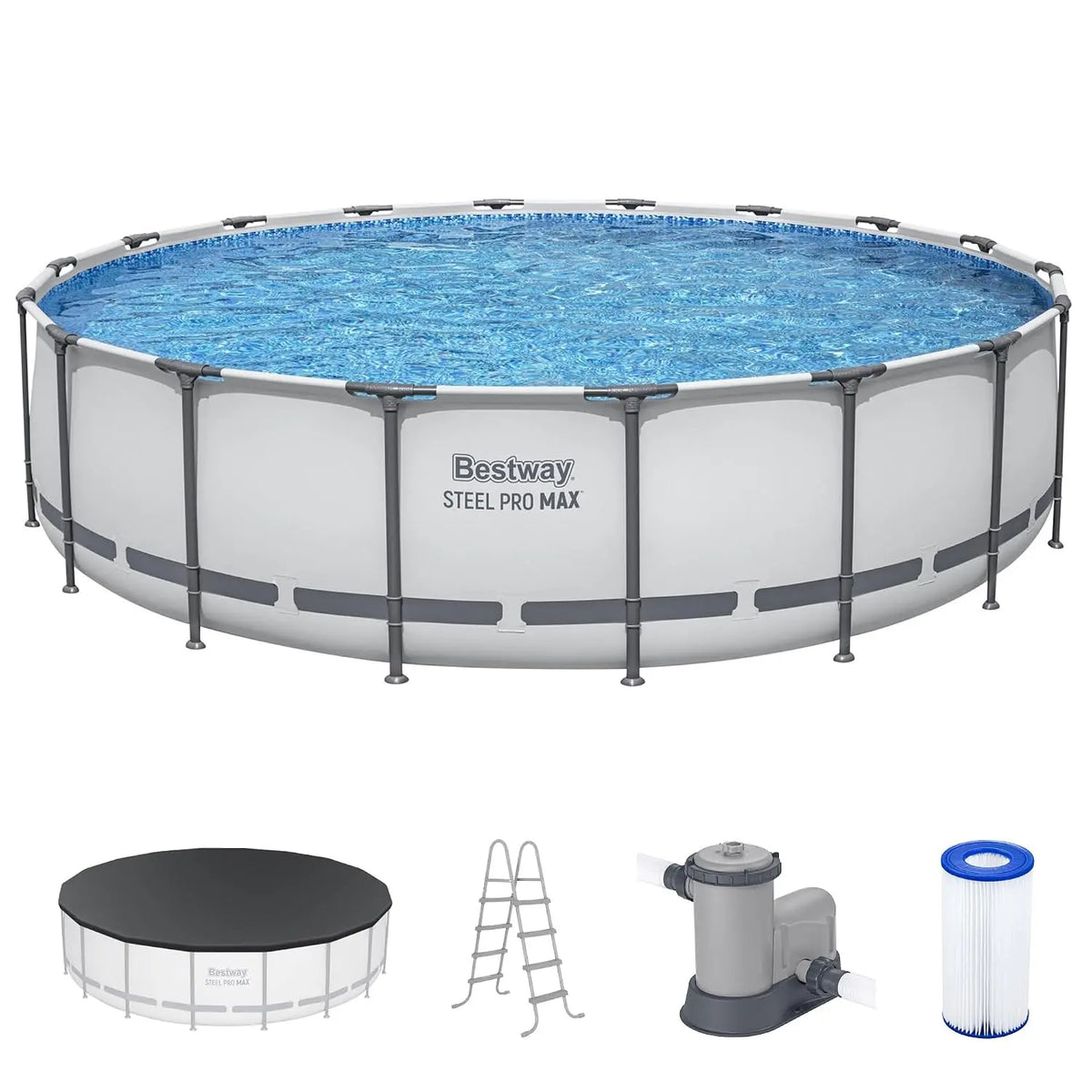 Steel pro MAX 18' X 48" above Ground round Swimming Pool Set with Metal Frame Filter Pump And Ladder - Outdoor Pool ，custom