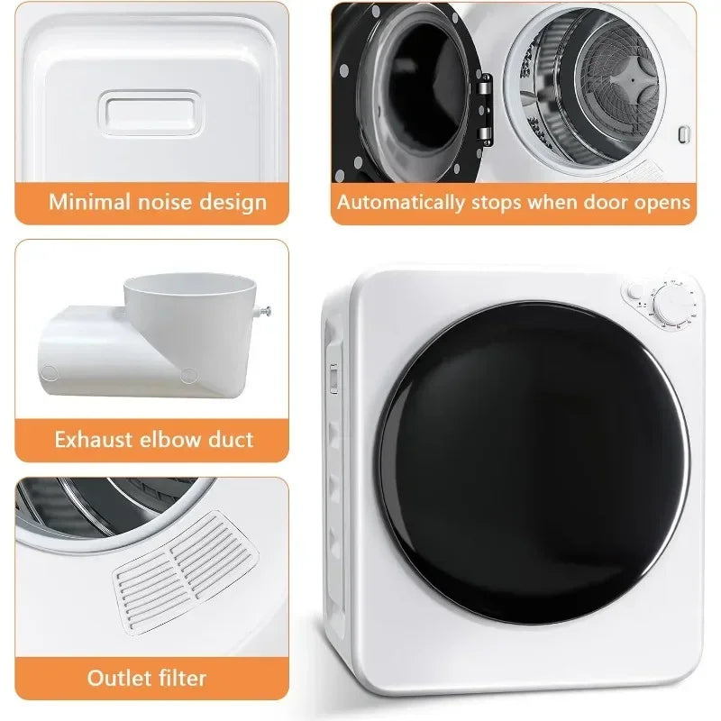 17 Lbs 1.8 Cu.Ft Portable Washer Dryer Combo | Full-Automatic Compact Laundry Set with Space-Saving Design Customized
