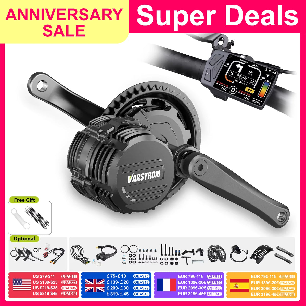 Varstrom Tongsheng Mid Drive Torque Sensor Electric Bike Motor Kit