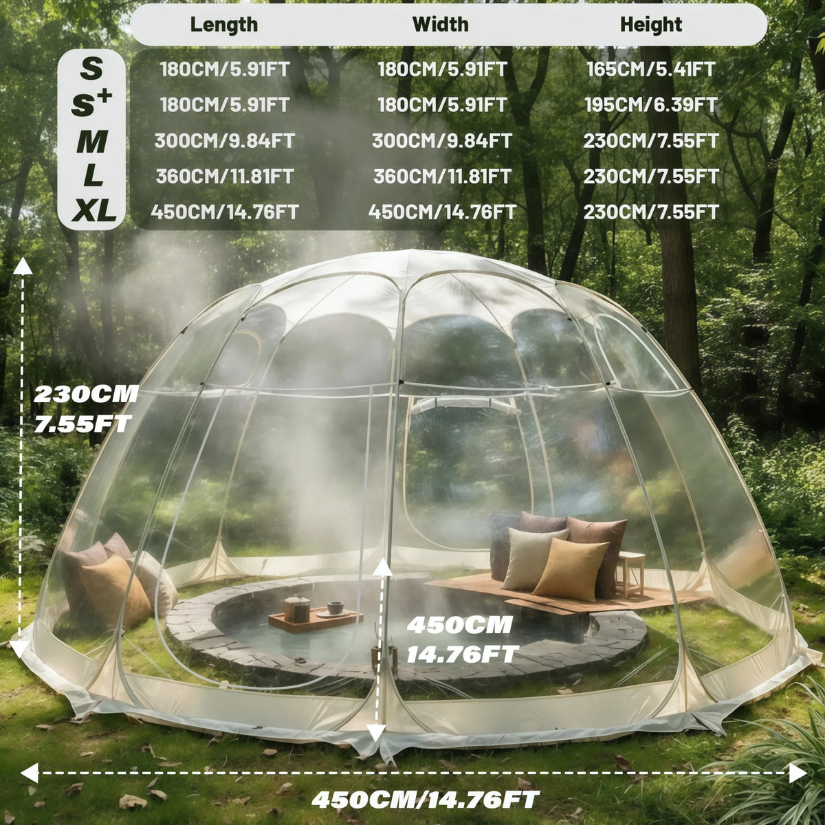 Large Quick-Set Bubble Tent Portable Outdoor Igloo Extreme Cold Resistant Winter Shelter for Camping And Backyard Use