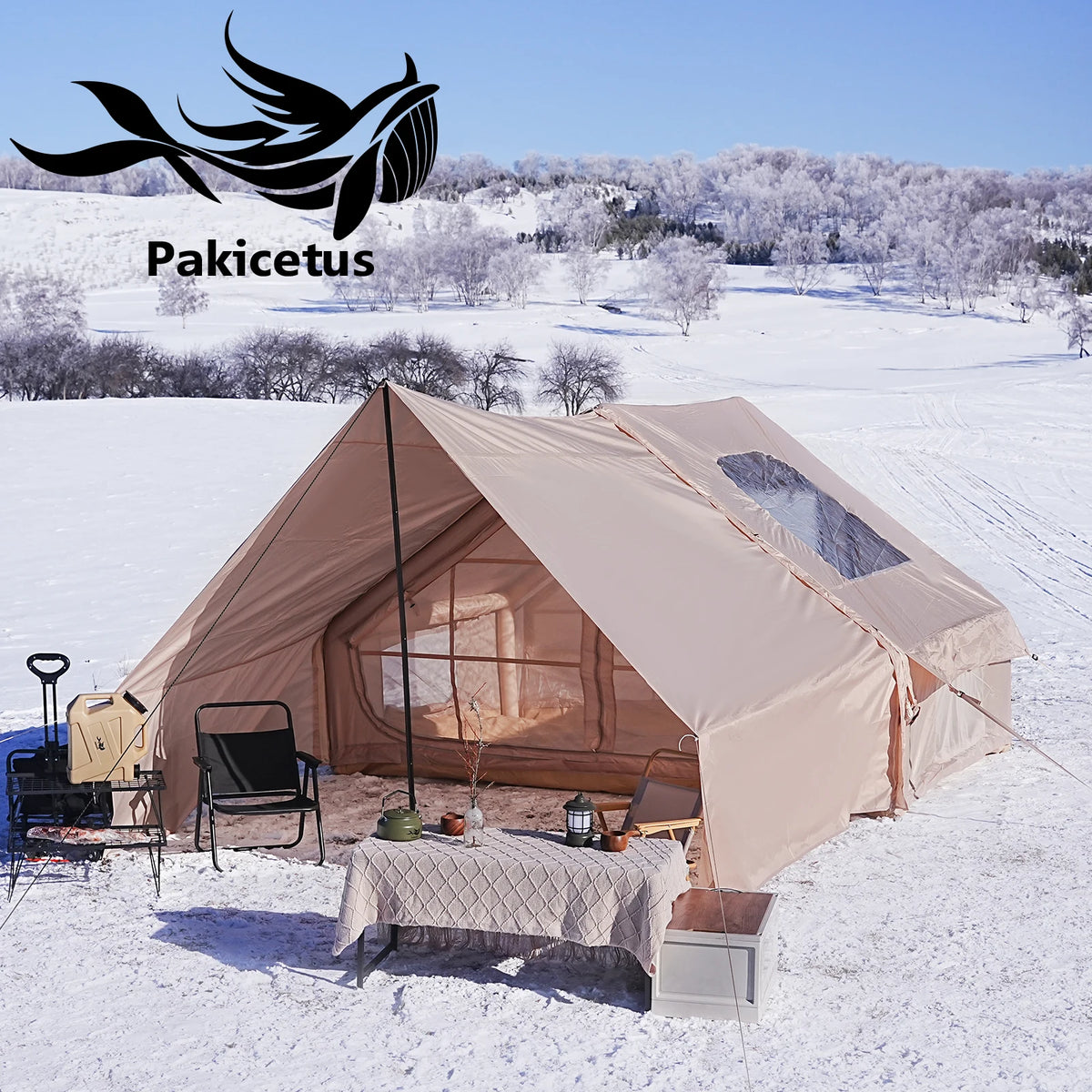 Pakicetus Inflatable Camping Tent With Roof Window For Family Glamping